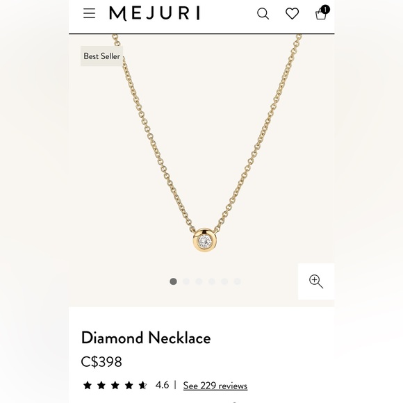 Mejuri diamond necklace- best seller - Picture 4 of 5